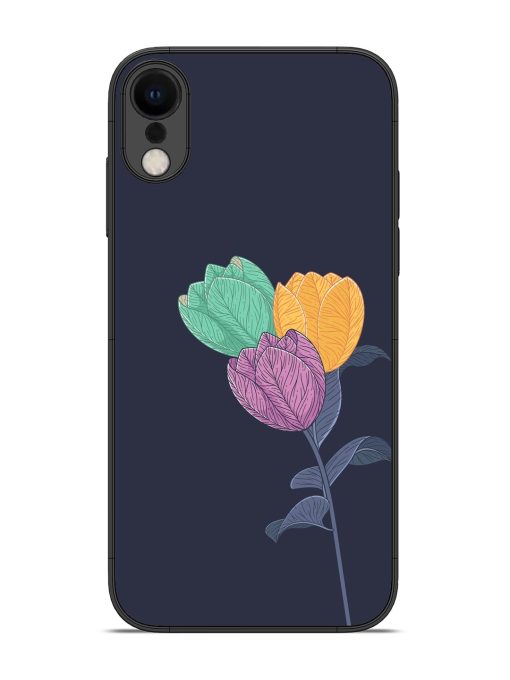 Flower Vector Glossy Metal Phone Cover for Apple Iphone Xr