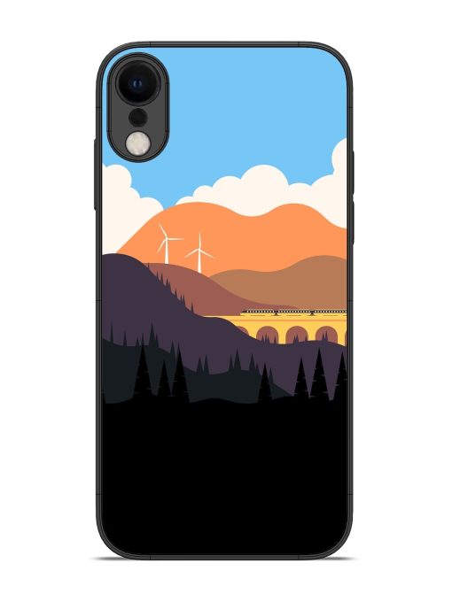 Minimal Mountain Vector Glossy Metal Phone Cover for Apple Iphone Xr