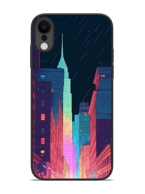 Minimal City Art Glossy Metal Phone Cover for Apple Iphone Xr