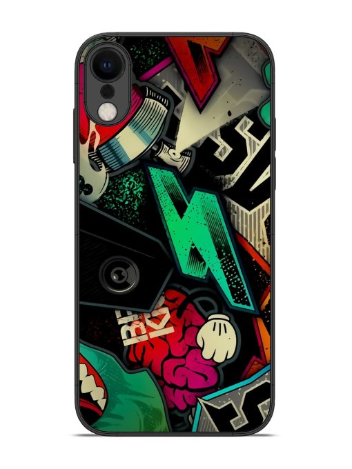 Graffiti Art Glossy Metal Phone Cover for Apple Iphone Xr