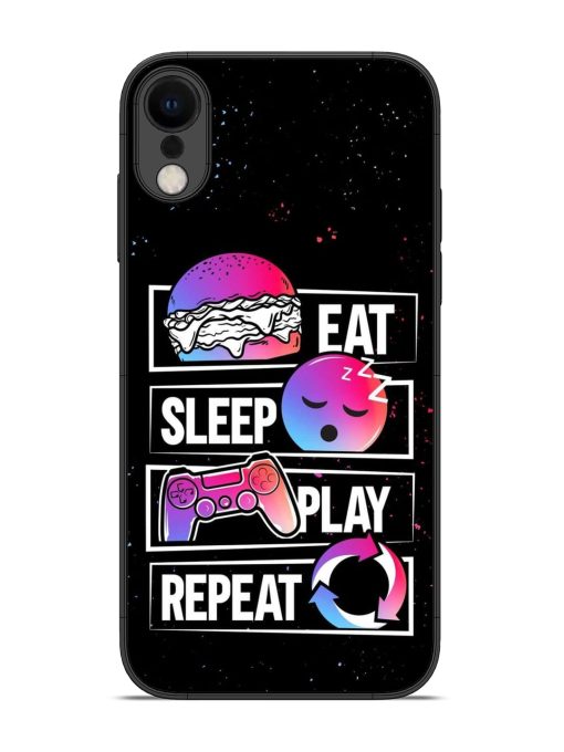 Eat Sleep Play Repeat Glossy Metal Phone Cover for Apple Iphone Xr