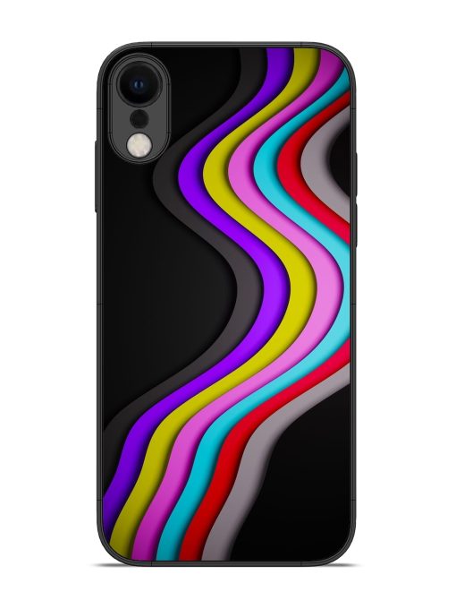 Liquid Blue Abstract Glossy Metal Phone Cover for Apple Iphone Xr