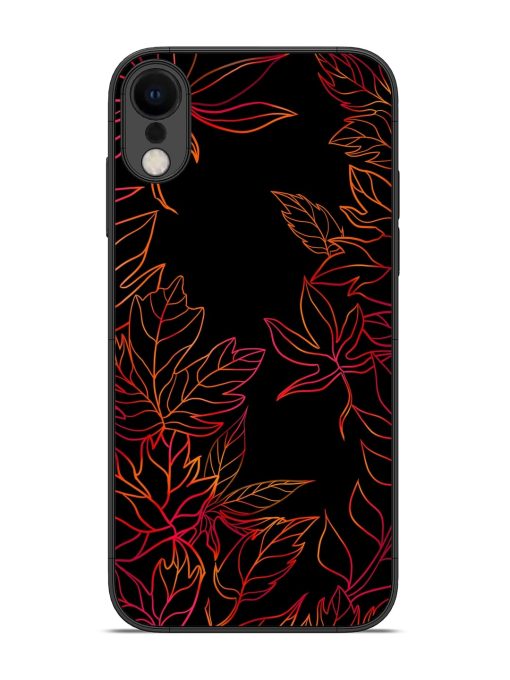 Red Floral Pattern Glossy Metal Phone Cover for Apple Iphone Xr