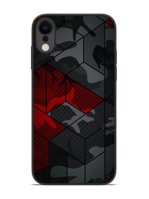 Red And Grey Pattern Glossy Metal Phone Cover for Apple Iphone Xr