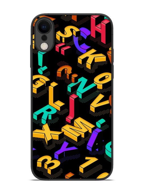 Seamless Pattern With Letters Glossy Metal Phone Cover for Apple Iphone Xr