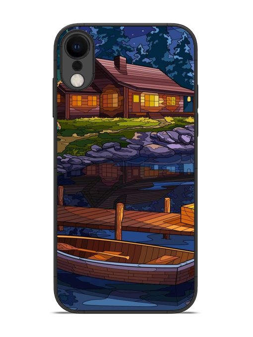 Village Night Scene Glossy Metal Phone Cover for Apple Iphone Xr Zapvi