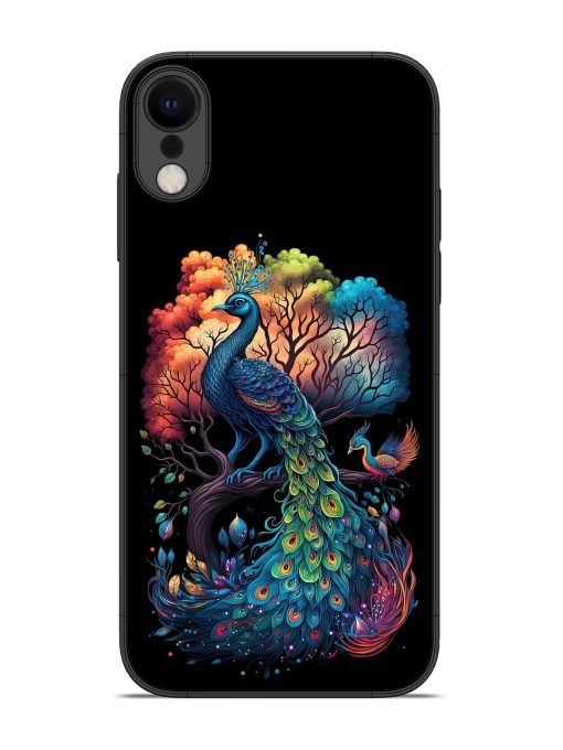 Peacock Tree Art Glossy Metal Phone Cover for Apple Iphone Xr