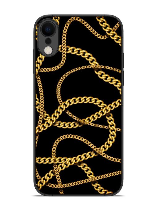 Decorative Golde Chain Glossy Metal Phone Cover for Apple Iphone Xr