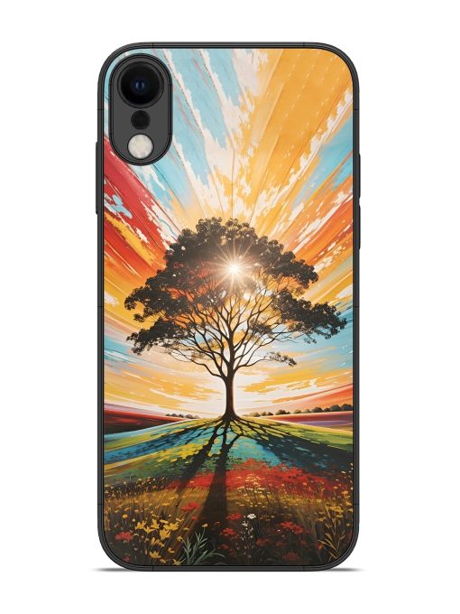 Abstract Tree Colorful Art Glossy Metal Phone Cover for Apple Iphone Xr Zapvi