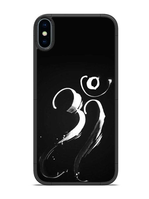 Om Logo Glossy Metal Phone Cover for Apple Iphone Xs Zapvi