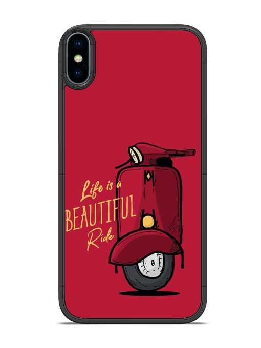 Life Is Beautiful Rides Glossy Metal Phone Cover for Apple Iphone Xs Zapvi