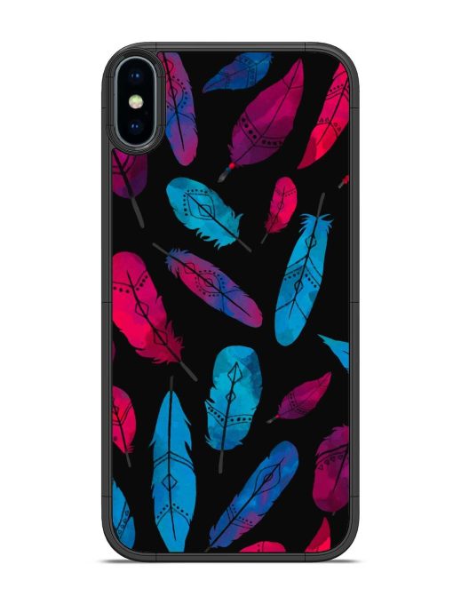 Feather Art Glossy Metal Phone Cover for Apple Iphone Xs Zapvi