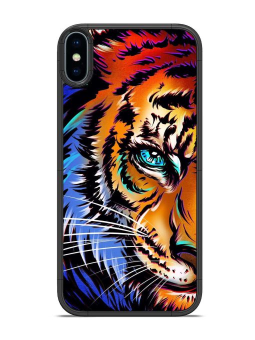 Colorful Lion Art Glossy Metal Phone Cover for Apple Iphone Xs Zapvi