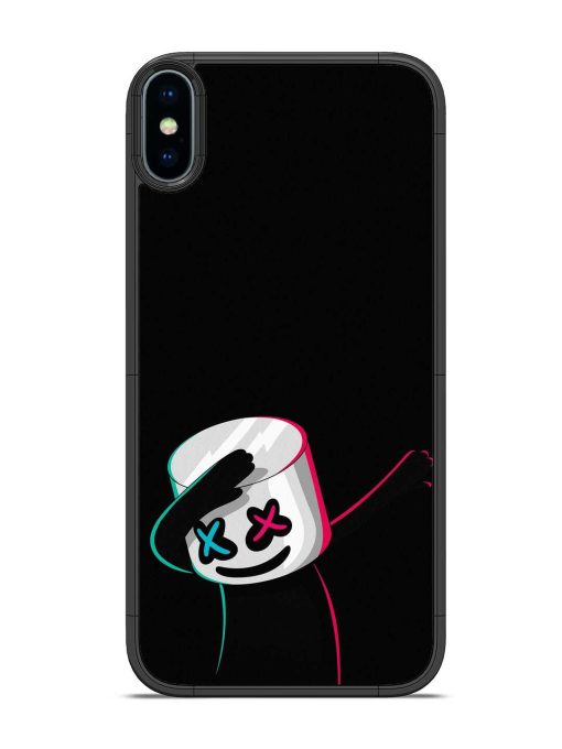 Black Marshmallow Glossy Metal Phone Cover for Apple Iphone Xs