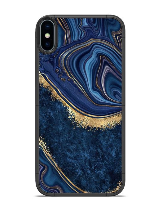 Abstract Background Blue Glossy Metal TPU Phone Cover for Apple Iphone Xs Zapvi