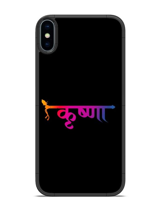 Krishna Typo Glossy Metal Phone Cover for Apple Iphone Xs