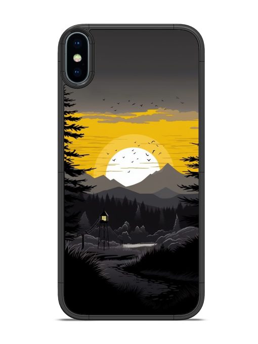 Sunset Vector Glossy Metal Phone Cover for Apple Iphone Xs