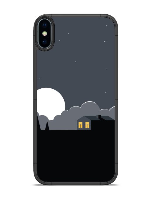 Full Moon Vector Art Glossy Metal Phone Cover for Apple Iphone Xs Zapvi