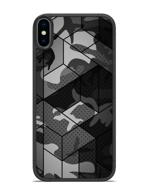 Hexagonal Pattern Glossy Metal Phone Cover for Apple Iphone Xs