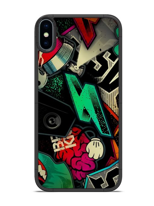 Graffiti Art Glossy Metal Phone Cover for Apple Iphone Xs