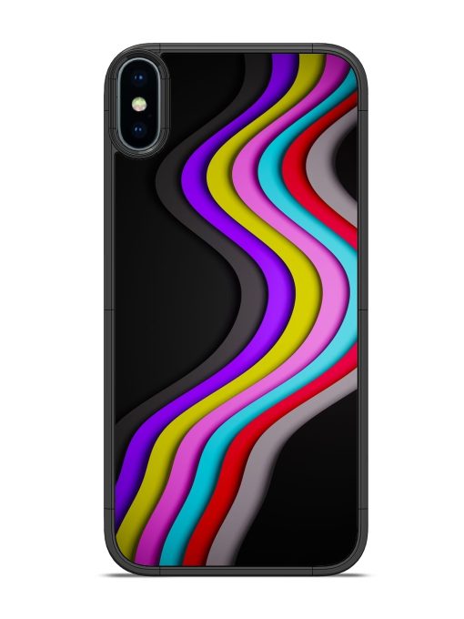 Liquid Blue Abstract Glossy Metal Phone Cover for Apple Iphone Xs