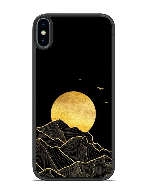 Golden Sunrise Glossy Metal Phone Cover for Apple Iphone Xs Zapvi