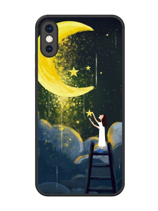 Moonlight Healing Night Illustration Glossy Metal TPU Phone Cover for Apple Iphone Xs Max Zapvi