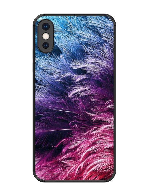 Light Grey Feather Background Glossy Metal Phone Cover for Apple Iphone Xs Max