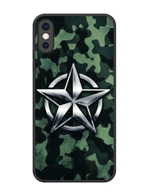 Indian Army Star Design Glossy Metal Phone Cover for Apple Iphone Xs Max Zapvi