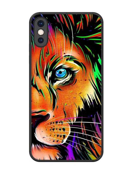 Colorful Lion Design Glossy Metal TPU Phone Cover for Apple Iphone Xs Max