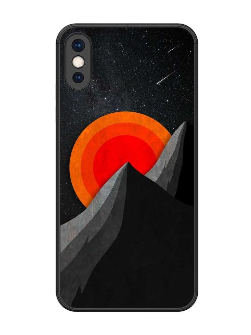 Black Mountain Glossy Metal Phone Cover for Apple Iphone Xs Max