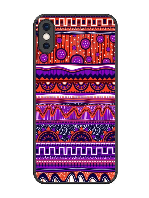 Ethnic Seamless Pattern Glossy Metal TPU Phone Cover for Apple Iphone Xs Max Zapvi