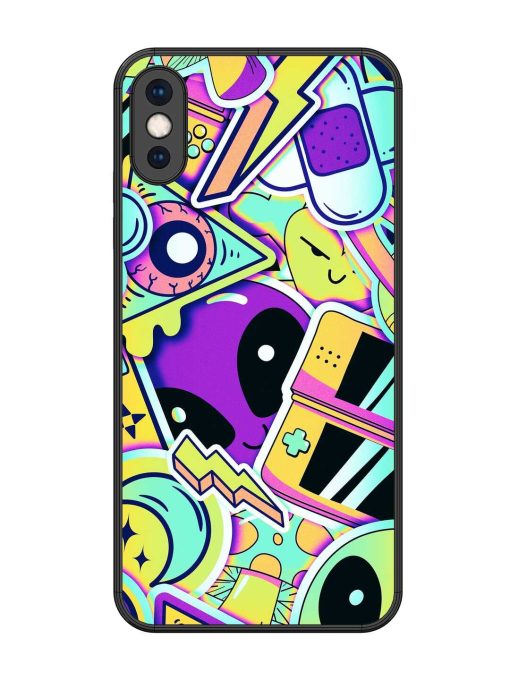 Scratch Art Glossy Metal Phone Cover for Apple Iphone Xs Max Zapvi