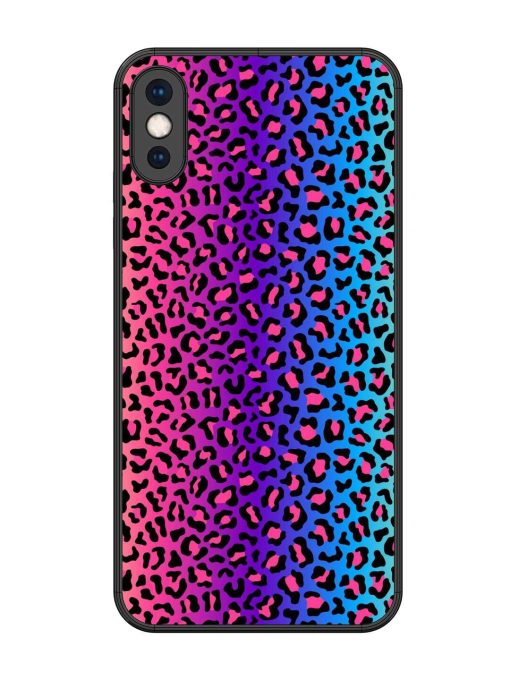 Colorful Leopard Seamless Glossy Metal Phone Cover for Apple Iphone Xs Max Zapvi