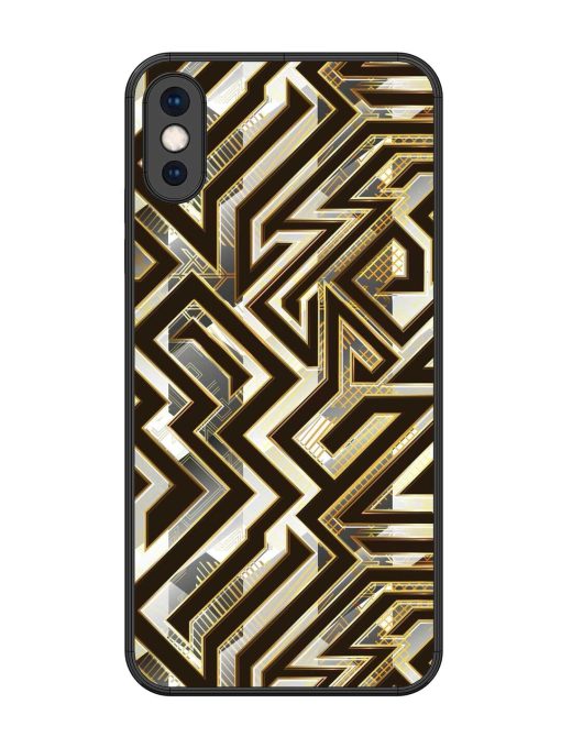 Technology Geometric Seamless Glossy Metal Phone Cover for Apple Iphone Xs Max Zapvi