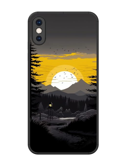 Sunset Vector Glossy Metal Phone Cover for Apple Iphone Xs Max Zapvi