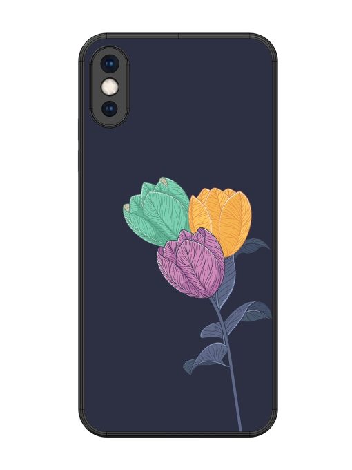 Flower Vector Glossy Metal Phone Cover for Apple Iphone Xs Max Zapvi