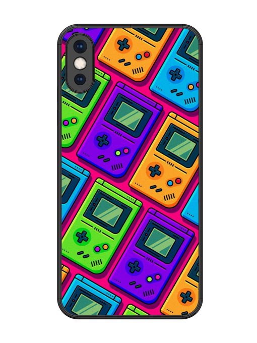 Game Seamless Pattern Glossy Metal Phone Cover for Apple Iphone Xs Max Zapvi