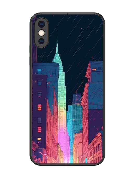 Minimal City Art Glossy Metal Phone Cover for Apple Iphone Xs Max Zapvi