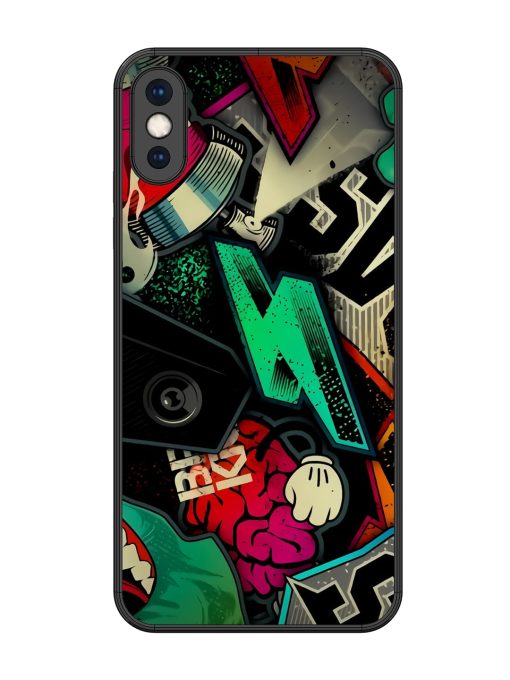 Graffiti Art Glossy Metal Phone Cover for Apple Iphone Xs Max Zapvi