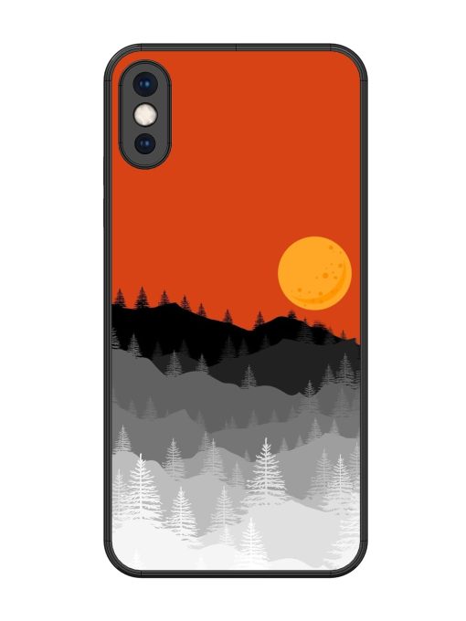 Mountain Lofi Sun Glossy Metal Phone Cover for Apple Iphone Xs Max