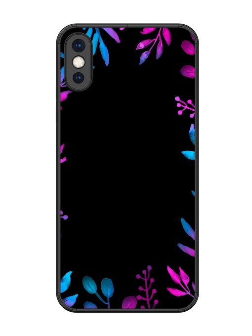 Flower Pattern Watercolor Glossy Metal Phone Cover for Apple Iphone Xs Max