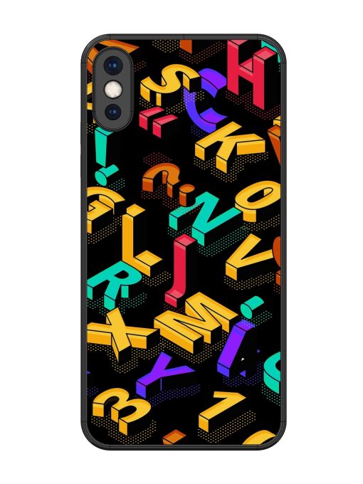 Seamless Pattern With Letters Glossy Metal Phone Cover for Apple Iphone Xs Max Zapvi