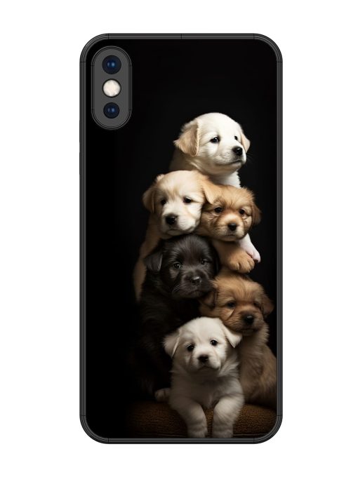 Cute Baby Dogs Glossy Metal Phone Cover for Apple Iphone Xs Max