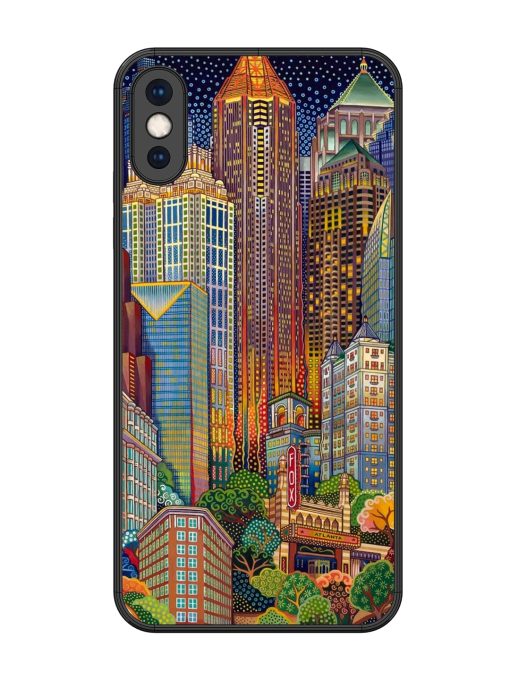 Cityscapes Art Glossy Metal Phone Cover for Apple Iphone Xs Max Zapvi