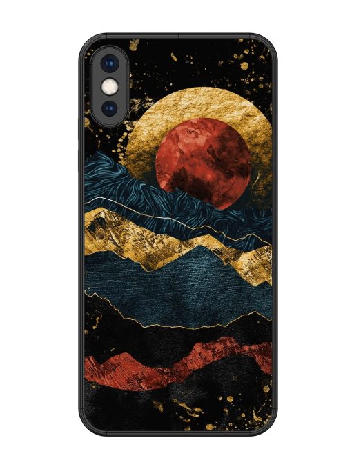 Gold Painting View Glossy Metal Phone Cover for Apple Iphone Xs Max Zapvi