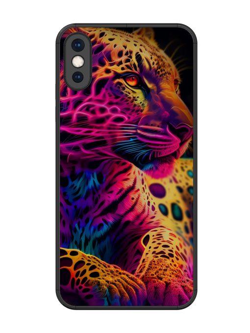 Leopard Art Glossy Metal Phone Cover for Apple Iphone Xs Max Zapvi