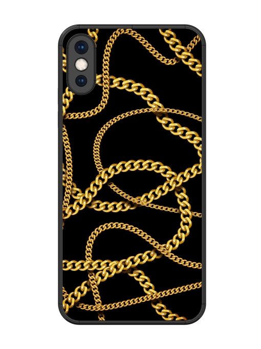 Decorative Golde Chain Glossy Metal Phone Cover for Apple Iphone Xs Max