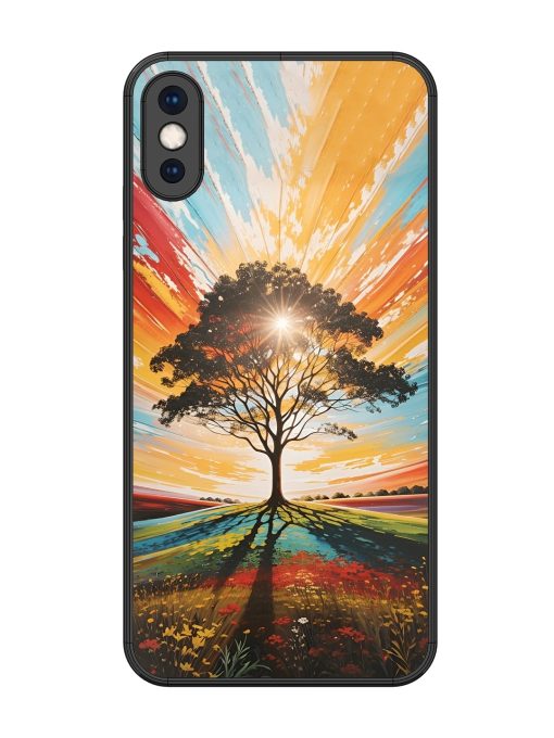 Abstract Tree Colorful Art Glossy Metal Phone Cover for Apple Iphone Xs Max