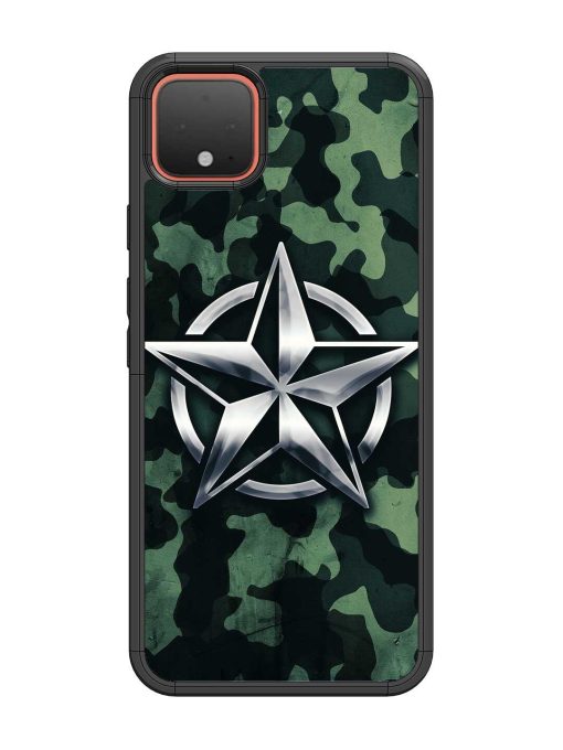 Indian Army Star Design Glossy Metal Phone Cover for Google Pixel 4